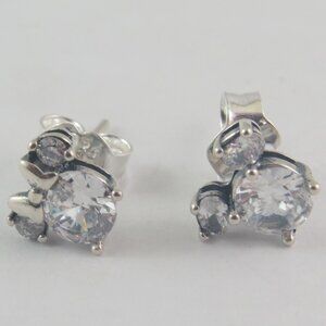 Pandora Clear Mouse Stud Earrings – Sterling Silver (A23)